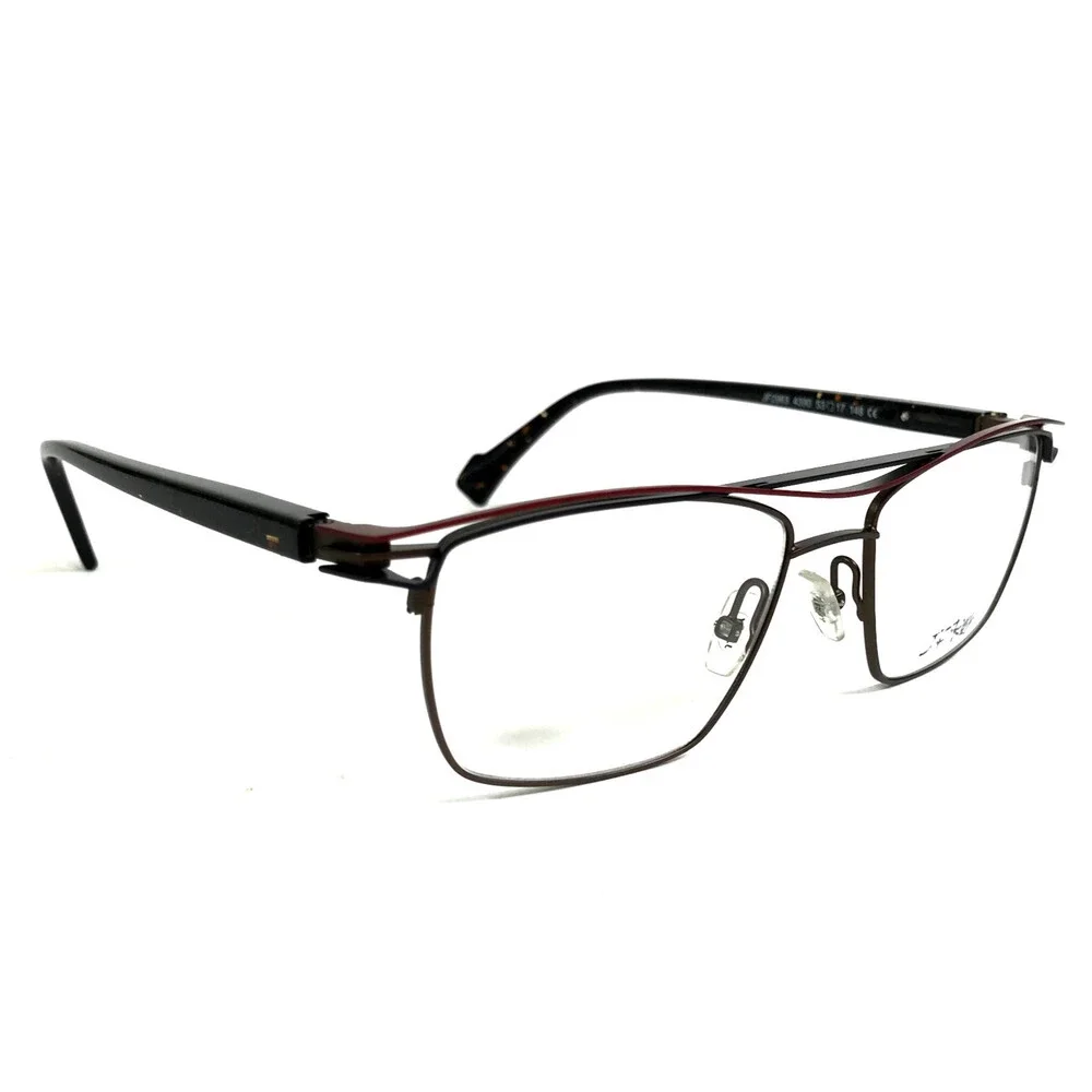 J. F. Rey Eyeglasses Frames JF2963 4390 Black Brown Red Rectangle 53-17-148